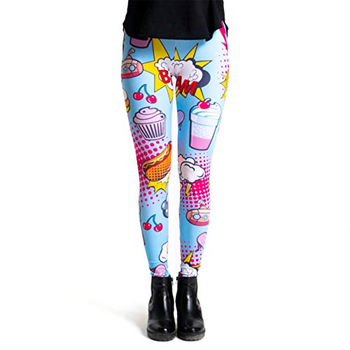 cosey - Bunte Bedruckte Motiv-Leggings (Einheitsgröße) - Design Popart von cosey