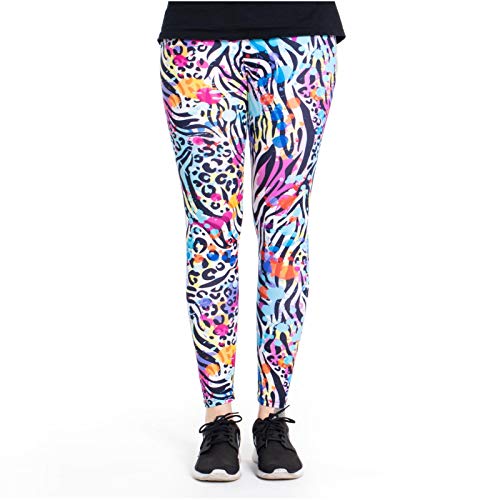 cosey - Bunte Bedruckte Motiv-Leggings (Einheitsgröße) - Design Wild 80's von cosey