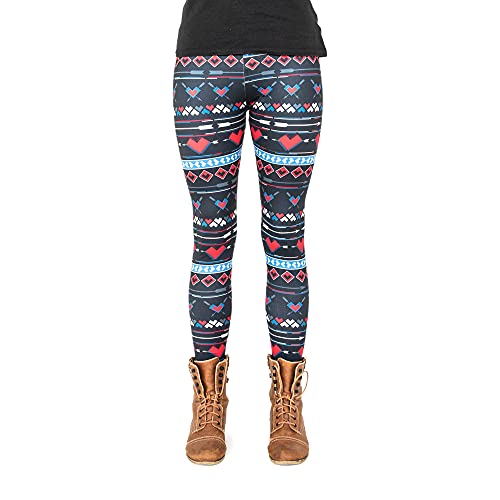 cosey- Christmas Line Leggings- in verschiedenen Weihnachtsmotiven (Einheitsgrößen) -Design Christmas Herz von cosey