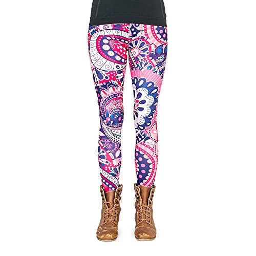 cosey - Bunte Bedruckte Blumen-Leggings (Einheitsgröße) - Design Russische Blumen von cosey