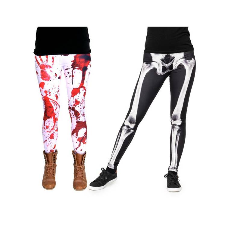cosey Leggings Leggings Set Halloween M-L Blutflecke & New Bones (Leggings-Set, 2er-Set) Blutflecke & New Bones von cosey
