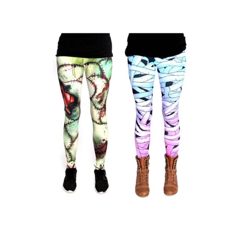 cosey Leggings Leggings Set Halloween M-L Zombie & Mumie (Leggings-Set, 2er-Set) Halloween-Leggings im Set - Zombie & Mumie von cosey