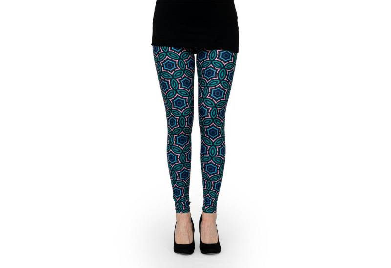 cosey Leggings Motiv-Leggings (Einheitsgröße) - Design Arabesque (auffällige Motiv-Prints • figurbetonte Passform • schnelltrocknend, Einzelartikel) Design Arabesque von cosey