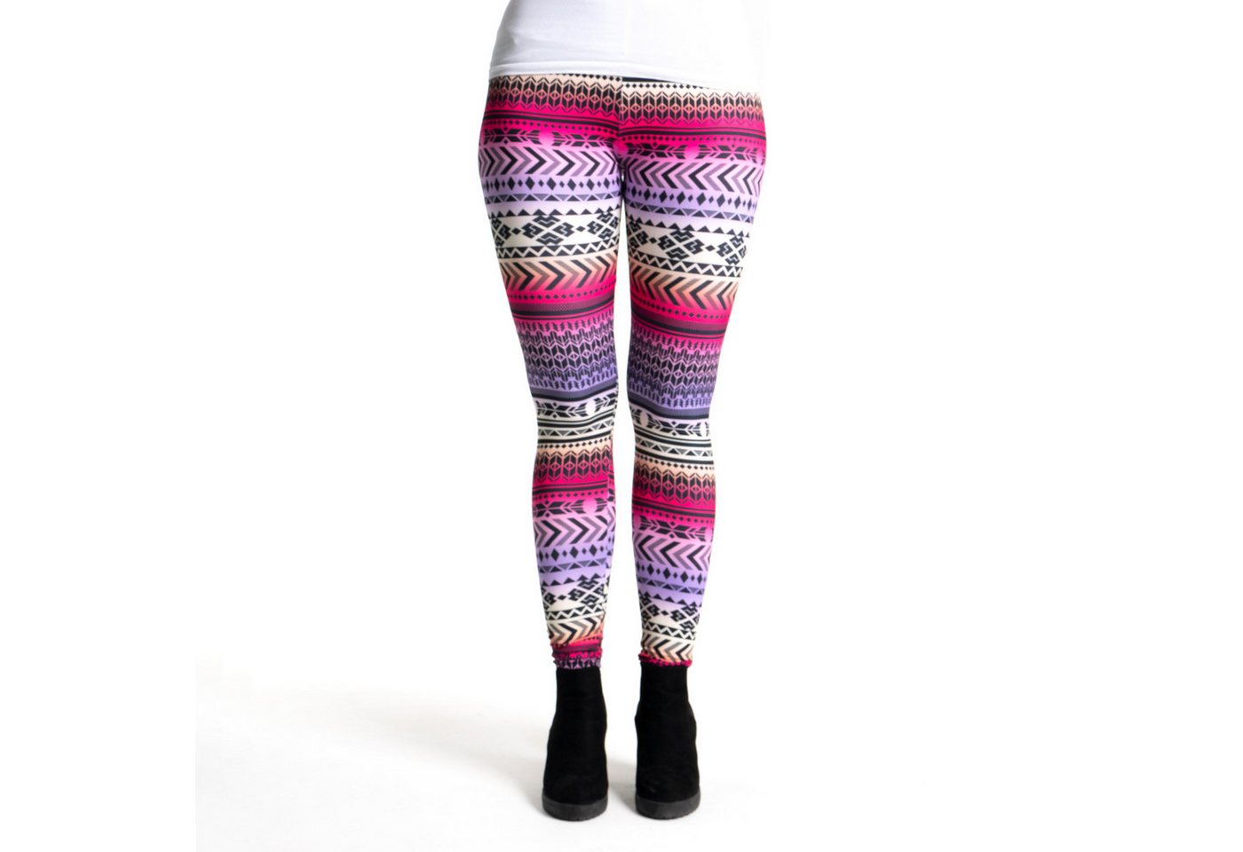 cosey Leggings Motiv-Leggings (Einheitsgröße) - Design Aztec Multicolor (auffällige Motiv-Prints • figurbetonte Passform • schnelltrocknend, Einzelartikel) Design Aztec Multicolor von cosey