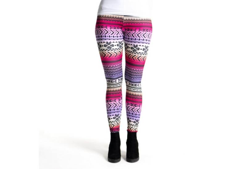 cosey Leggings Motiv-Leggings (Einheitsgröße) - Design Aztec Multicolor (auffällige Motiv-Prints • figurbetonte Passform • schnelltrocknend, Einzelartikel) Design Aztec Multicolor von cosey