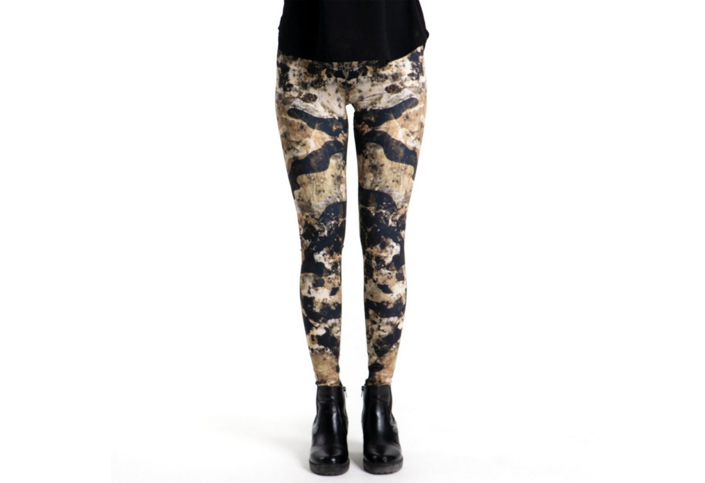cosey Leggings Motiv-Leggings (Einheitsgröße) - Design Mamor Camouflage (auffällige Motiv-Prints • figurbetonte Passform • schnelltrocknend, Einzelartikel) Design Mamor Camouflage von cosey