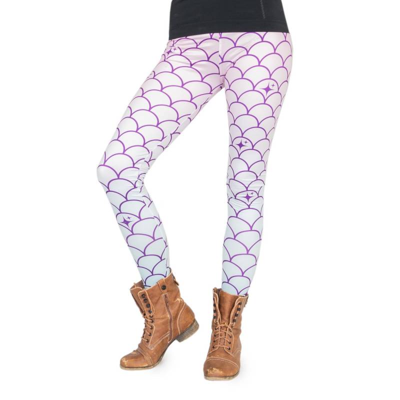 cosey Leggings Motiv-Leggings (Einheitsgröße) - Design Meerjungfrau Rosa (auffällige Motiv-Prints • figurbetonte Passform • schnelltrocknend, Einzelartikel) Design Meerjungfrau Rosa von cosey