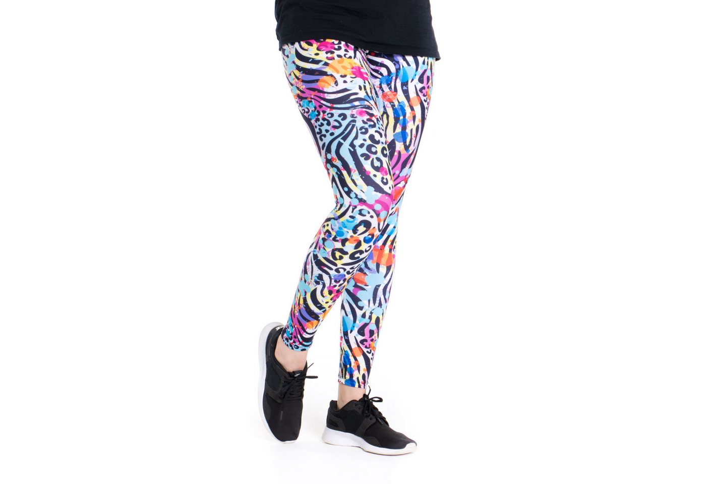 cosey Leggings Motiv-Leggings (Einheitsgröße) - Design Wild 80's (auffällige Motiv-Prints • figurbetonte Passform • schnelltrocknend, Einzelartikel) Design Wild 80's von cosey