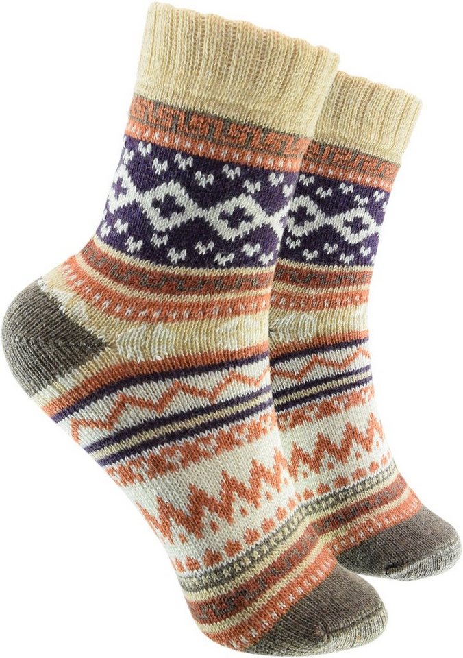 cosey Norwegersocken Bunte Socken in Norweger Design (33 – 40) (2-Paar) von cosey