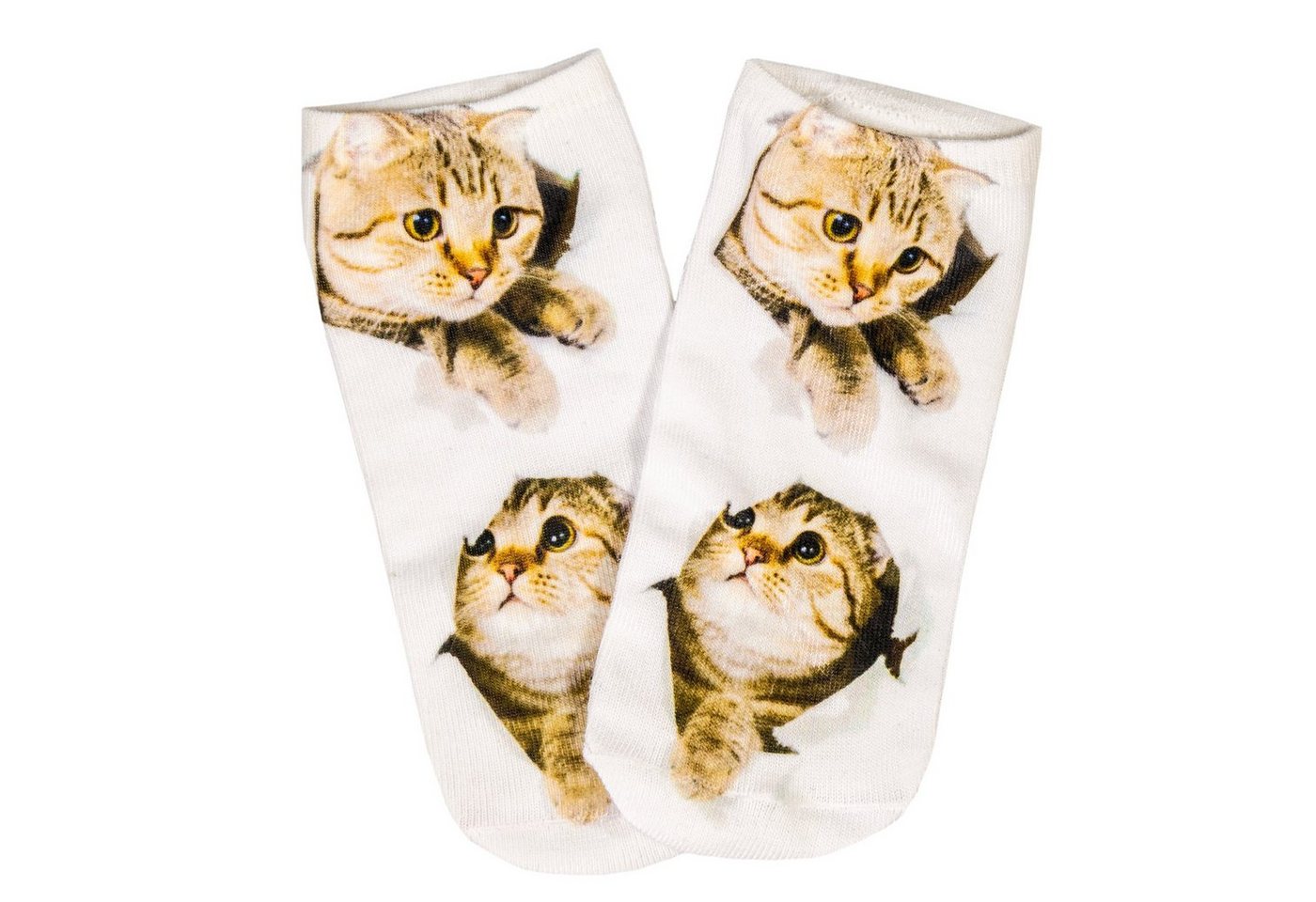 cosey Sneakersocken 1 Paar Sneaker Socken – Katzen Design – Einheits-Größe 33-40 D05 Katzenjunges von cosey