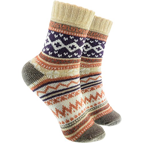 cosey - bunte Socken in Norweger Design beige (33 – 40) - 1 Paar von cosey