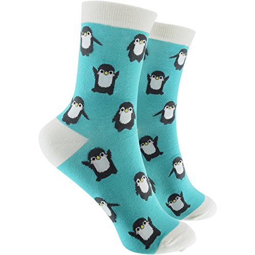 cosey - bunte Socken in Pinguin Design türkis (33 – 40) - 1 Paar von cosey