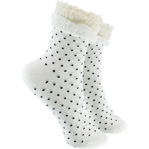 cosey - bunte Socken in Punkte Design weiß (33 – 40) - 1 Paar von cosey