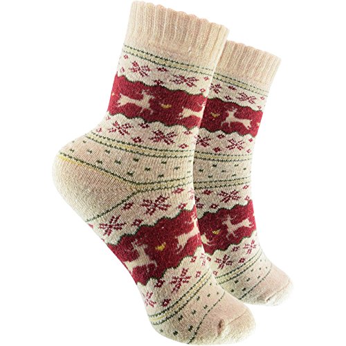 cosey - bunte Socken in Rentier Design rot (33 – 40) - 1 Paar von cosey