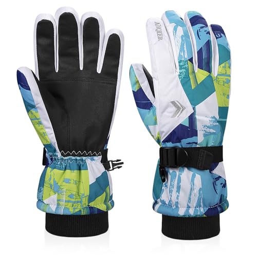 coskefy Handschuhe Kinder Winter Skihandschuhe Junge Mädchen Wasserdicht Fleece Fahrradhandschuhe Kinder Sport Winddicht 3-15 Jahre Laufhandschuhe für Klttern Snowboard Skifahren Radfahren Wandern von coskefy