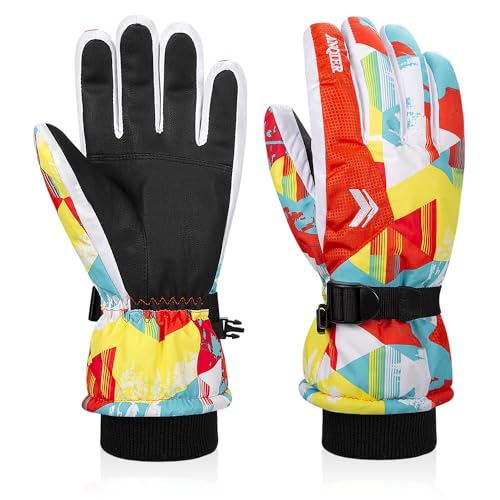 coskefy Handschuhe Kinder Winter Skihandschuhe Junge Mädchen Wasserdicht Fleece Fahrradhandschuhe Kinder Sport Winddicht 3-15 Jahre Laufhandschuhe für Klttern Snowboard Skifahren Radfahren Wandern von coskefy