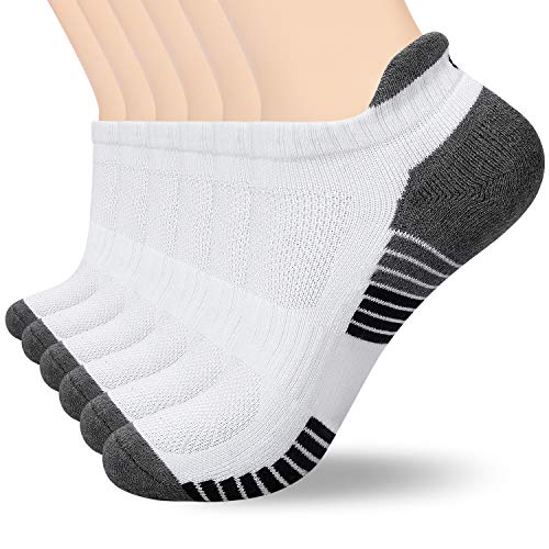 coskefy Sneaker Socken Herren 43-46, 6 Paar Socken Damen 35-38 39-42 47-50 Gepolsterte Laufsocken Baumwolle Sportsocken Atmungsaktiv, Unisex Schwarz Weiß Grau… von coskefy