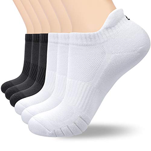 coskefy Sneaker Socken Herren 43-46, 6 Paar Socken Damen 35-38 39-42 47-50 Gepolsterte Laufsocken Baumwolle Sportsocken Atmungsaktiv, Unisex Schwarz Weiß Grau… von coskefy