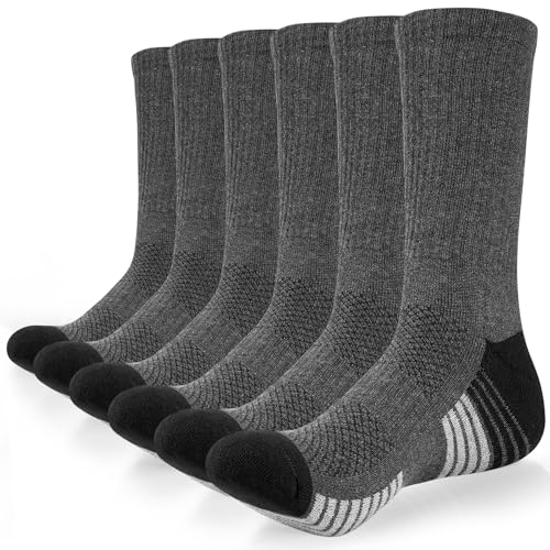 coskefy Socken Herren Damen Baumwolle Sneaker Socken 6 Paare Lange Warm Wandersocken mit weicher Polsterung Weich Sportsocken für Fitness Tennis Trekking Joggen Laufen Alltag von coskefy