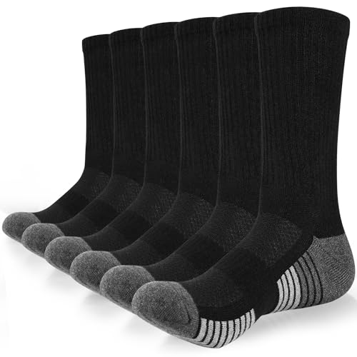 coskefy Socken Herren Damen Baumwolle Sneaker Socken 6 Paare Lange Warm Wandersocken mit weicher Polsterung Weich Sportsocken für Fitness Tennis Trekking Joggen Laufen Alltag von coskefy