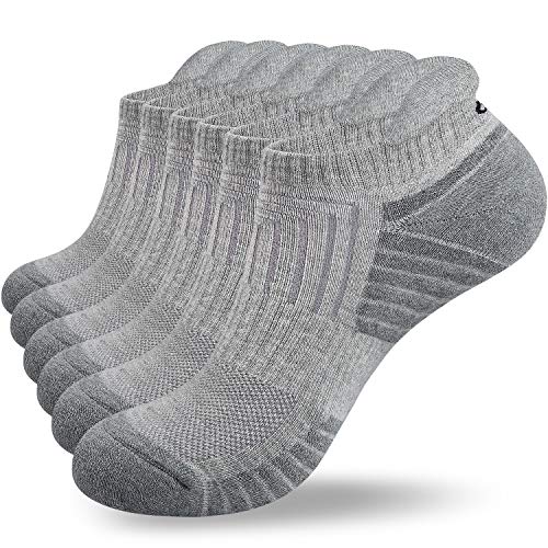 coskefy Socken Herren Damen, Sneaker Socken Herren 43-46 39-42 35-38 47-50, Baumwolle Sportsocken Schwarz Weiß Grau, für Sport Freizeit 6 Paar von coskefy