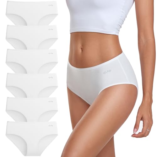 coskefy Unterhosen Damen, Damen Slips mehrpack, Bequeme Damen Unterhosen, Atmungsaktiv Panties Weich 6er Pack von coskefy