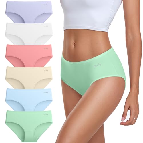 coskefy Unterhosen Damen Baumwolle, 6er Pack Slips Damen Baumwolle Mehrpack, Bequeme Frauen Unterwäsche, Atmungsaktiv Panties Weich… von coskefy