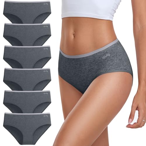 coskefy Unterhosen Damen Baumwolle, 6er Pack Slips Damen Baumwolle Mehrpack, Bequeme Frauen Unterwäsche, von coskefy