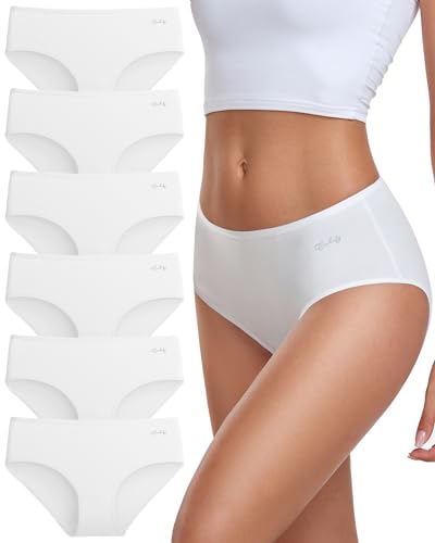 coskefy Unterhosen Damen Unterwäsche Damen Slips mehrpack Bequeme Unterhosen, Atmungsaktiv Panties Weich 6er Pack von coskefy