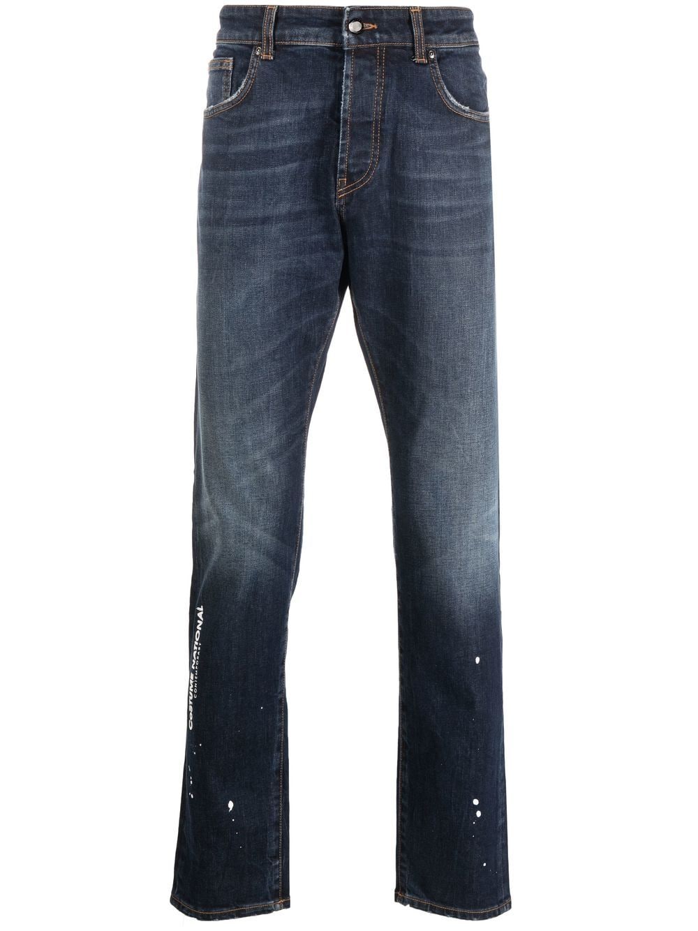 costume national contemporary Slim-Fit-Jeans mit Logo-Print - Blau von costume national contemporary