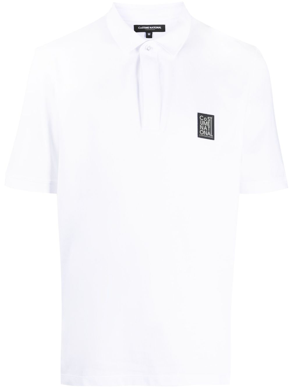 costume national contemporary Poloshirt aus Pikee mit Logo-Patch - Weiß von costume national contemporary