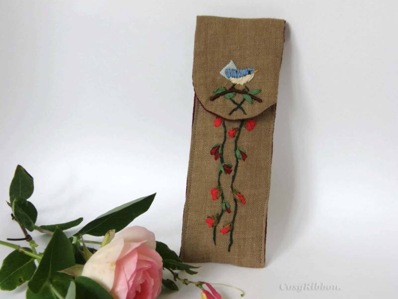 Besticktes Leinen Etui Stifteetui Besticktes Leinen Etui Stifteetui von cosyribbon