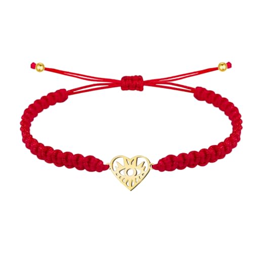 Armband mit Symbolen aus Edelstahl, Glücksbringer und Glücksbringer, Amulette gegen den bösen Blick, Damenarmband, originelles Geschenk., Einheitsgröße, Edelstahl, Kein Edelstein von cotigo