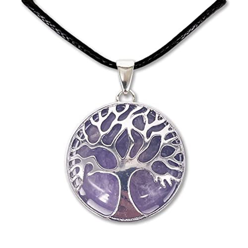 Collar de árbol de la Vida con Colgante Piedra Natural Energeticas - Distintas Piedras Semipreciosas (Amethyst) von cotigo