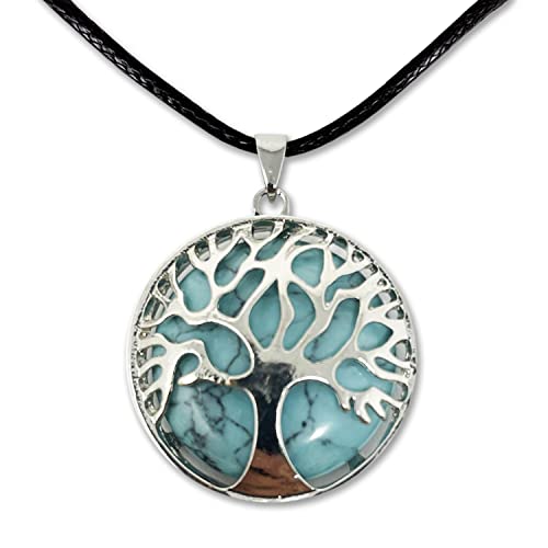 Collar de árbol de la Vida con Colgante Piedra Natural Energeticas - Distintas Piedras Semipreciosas (Türkis) von cotigo