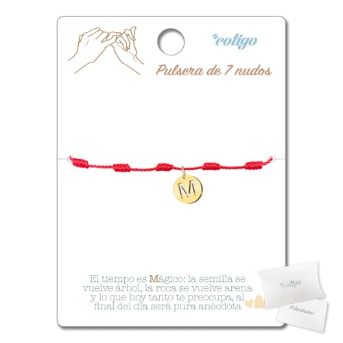 cotigo Armband mit 7 roten Knoten mit Initialbuchstaben A-Z, Edelstahl, Glücksbringer und Schutz, Armband mit rotem Faden, für Paare, Freundschaft, Damen, Edelstahl cotigo Armband mit 7 roten Knoten mit Initialbuchstaben A-Z, Edelstahl, Glücksbringer und Schutz, Armband mit rotem Faden, für Paare, Freundschaft, Damen, Edelstahl von cotigo