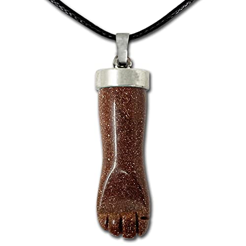 cotigo Hand Fist Higa Naturstein-Anhänger – schwarze Hand Evil Eye Amulett – Edelstein und Mineral Halskette – Frau oder Mann Halskette (Brauner Aventurin) von cotigo