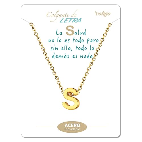 cotigo Initialen-Halskette aus Edelstahl, Damen-Halskette mit kleinem Buchstaben-A-Z-Anhänger – Schmuckgeschenk für Mutter, Geburtstag, Freundin oder Freunde, Farbe Silber und Golden (S-Goldene) von cotigo