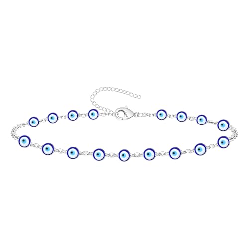 cotigo Türkisches Auge Armband aus Edelstahl oder Faden + 7 Knoten Armband (gratis), Glücksbringer und Schutz gegen den bösen Blick, Schmuck für Herren, Armbänder für Damen und Mädchen., Einheitsgröße von cotigo