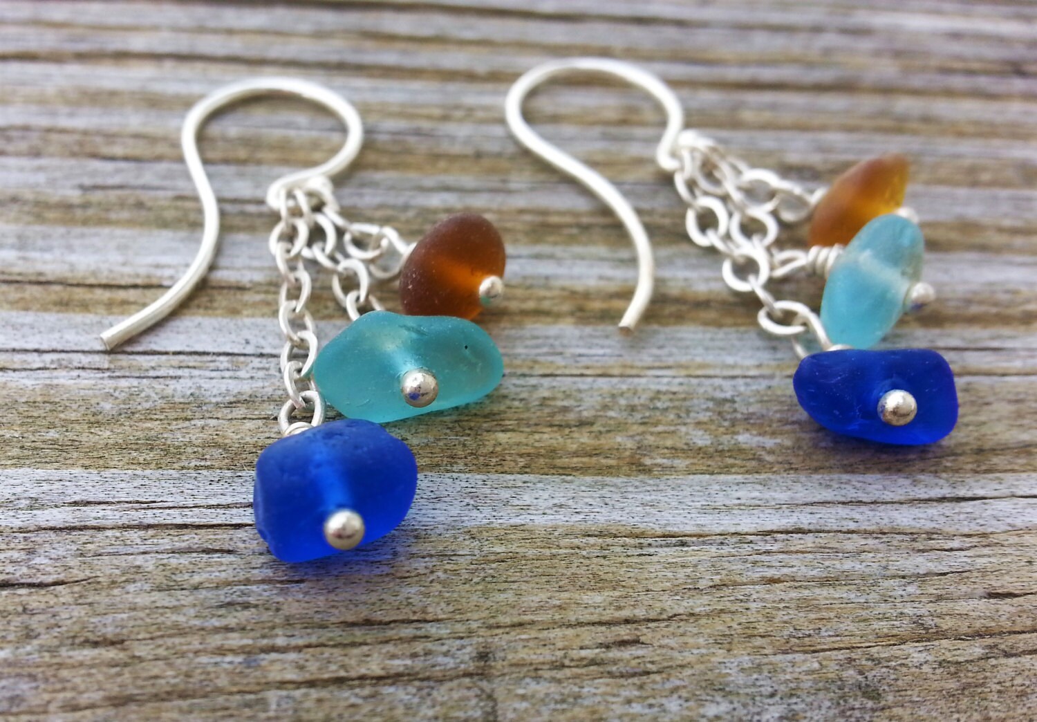 Multi-Dangle Strand Glas Ohrringe von cottageindustryglass