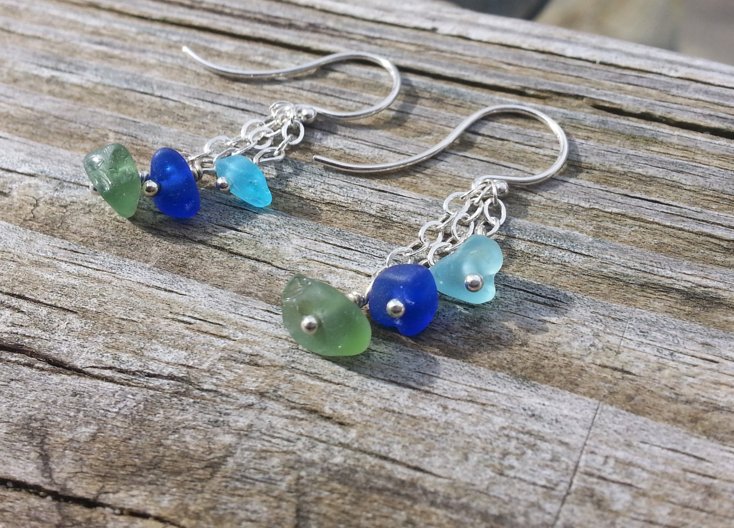 Multi-Dangle Strand Glas Ohrringe von cottageindustryglass