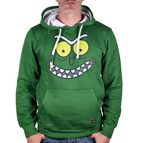 Cotton Division Rick and Morty Hoodie Pickle Rick Face mit Kapuze grün - S von cotton division