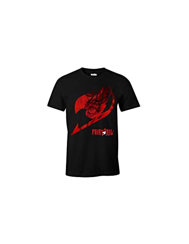 Fairy Tail Herren T-Shirt Logo mit Natsu Baumwolle schwarz - M von cotton division