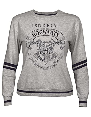 Harry Potter Damen Sweater I Studied at Hogwarts Wappen grau - M von cotton division