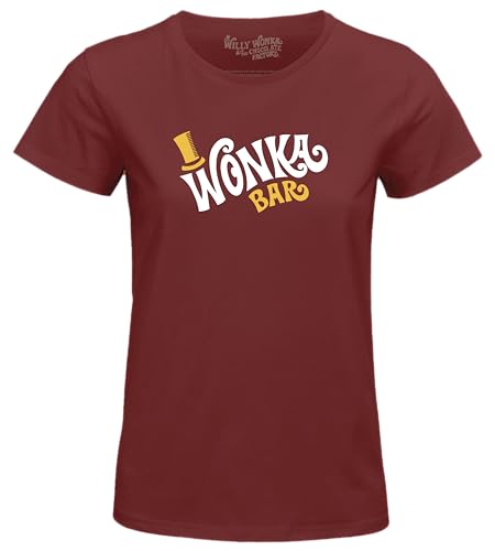 cotton division Damen wowonkats004 T-Shirt, Burgunderrot, X-Large von cotton division