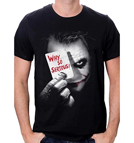 Batman Herren Joker Why So Serious T-Shirt, Schwarz, XL von Batman