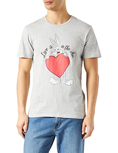 cotton division Herren Uxltgrpts001 T-Shirt, Grau meliert, M von Looney Tunes