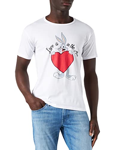 cotton division Herren Uxltgrpts001 T-Shirt, weiß, XXL von Looney Tunes