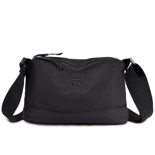 cotwoco Umhängetasche Damen Klein – Crossbody Bag Damen Wasserdicht Nylon Handtasche Damen Klein,Leichte Schultertasche Verstellbarer Breitem Freizeit Messenger Bag für Einkaufen, Reisen 4 fächern von cotwoco