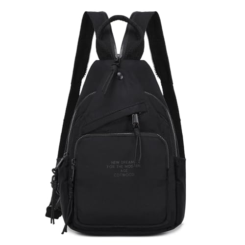 Cotwoco Sling Bag Rucksack Damen und Herren - Leichte Brusttasche Kleine Schulterrucksack Umhängetasche Damen Stylisch Bauchtasche Crossbody Bag für Sport, Reisen, Einkaufen von cotwoco